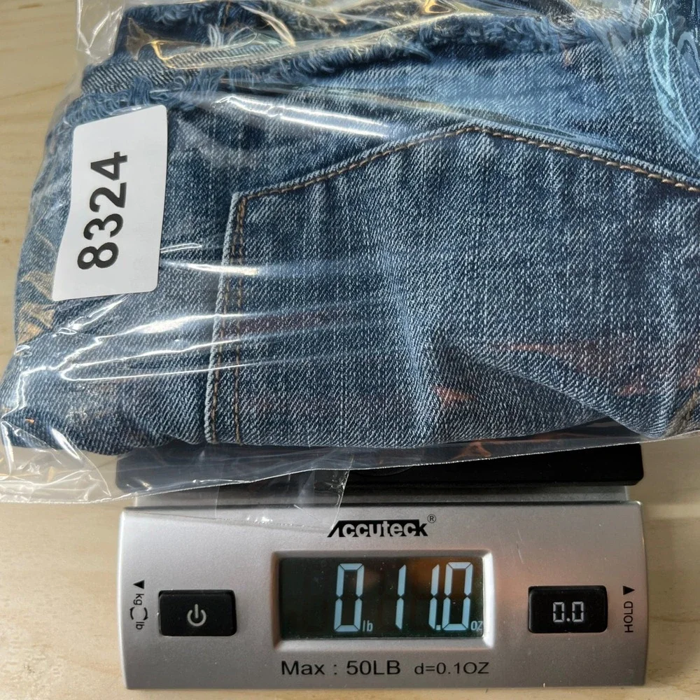 We The Free People Distressed Denim Cut Off Shorts Women Size 27 Button Fly Boho